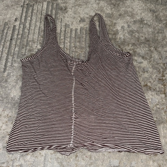 rag & bone Michal Linen Blend Tank Top in Burgundy Multi Size xs - Picture 7 of 8